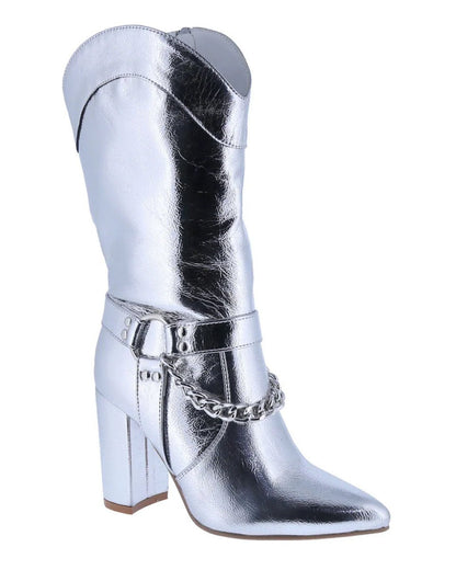 Silver Western Deco Women's Cowboy Boots - InstaWOW Shop
