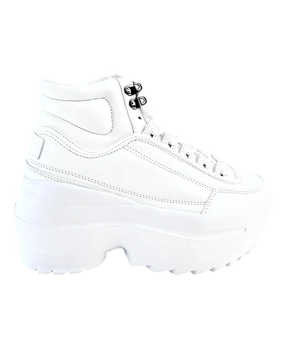 White High Livin' Women's Hi Top Sneakers - InstaWOW Shop