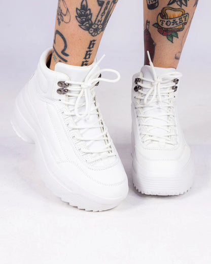 White High Livin' Women's Hi Top Sneakers - InstaWOW Shop