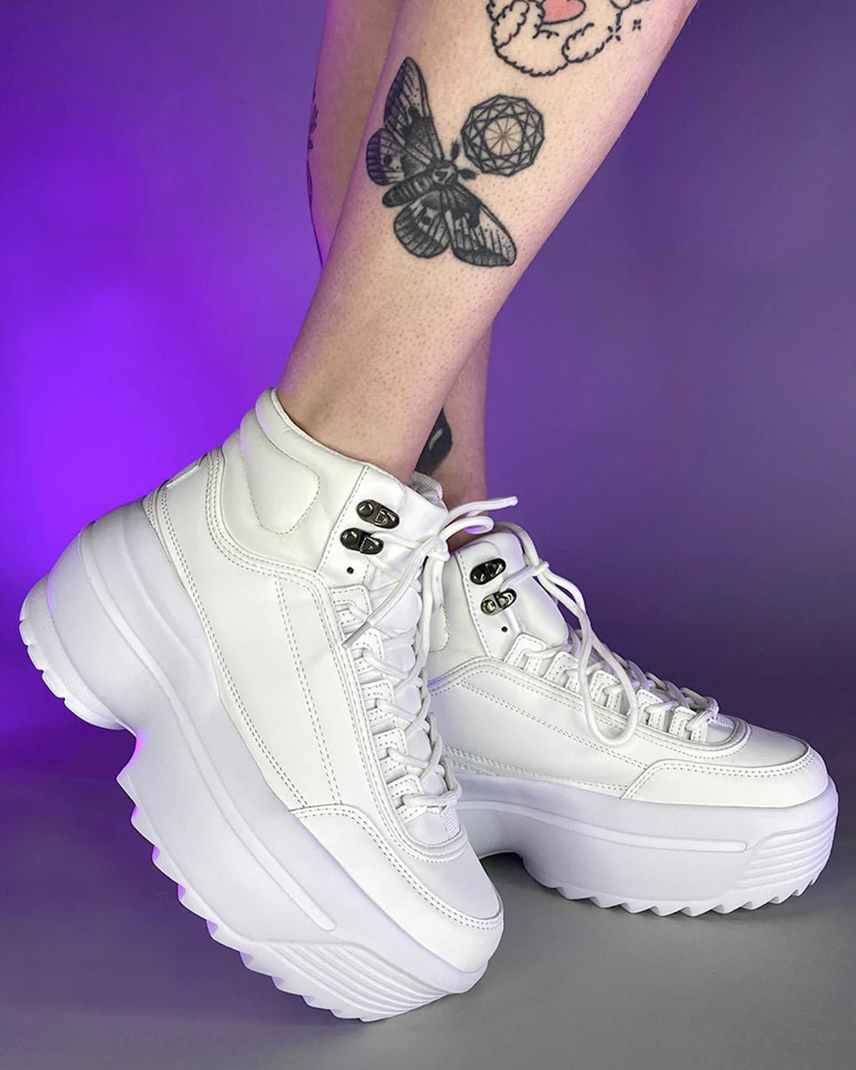 White High Livin' Women's Hi Top Sneakers - InstaWOW Shop
