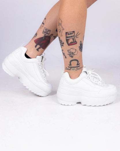 White Walkin' On A Dream Women's Chunky Sneakers - InstaWOW Shop
