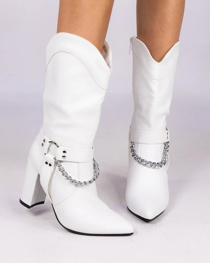 White Western Deco Women's Cowboy Boots - InstaWOW Shop