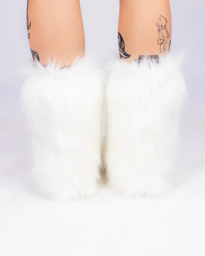 Women's White Boots With The Fur - InstaWOW Shop