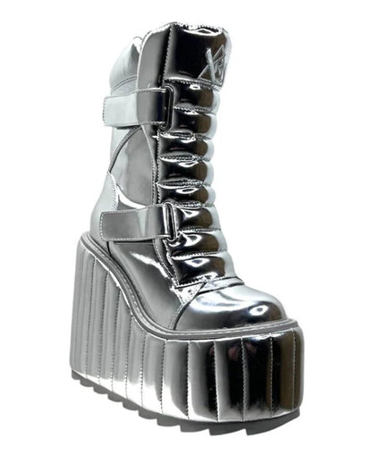YRU Dune Moto Lo Women's Silver Chrome Boots - InstaWOW Shop