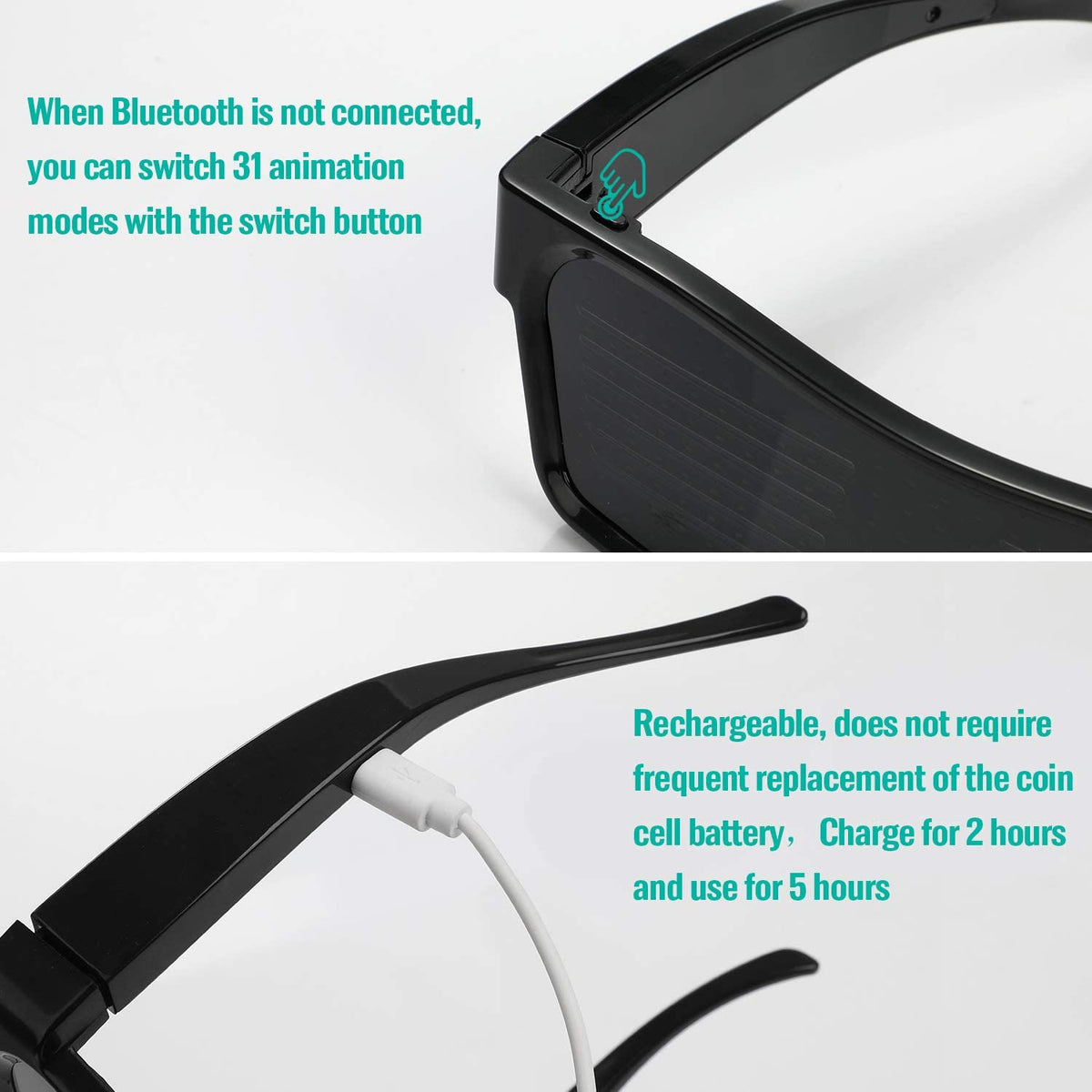 Mr.Bogie LED Text Glasses App - controlled Bluetooth - InstaWOW Shop