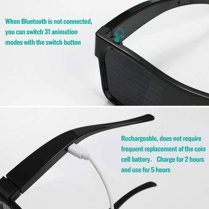 Mr.Bogie LED Text Glasses App - controlled Bluetooth - InstaWOW Shop