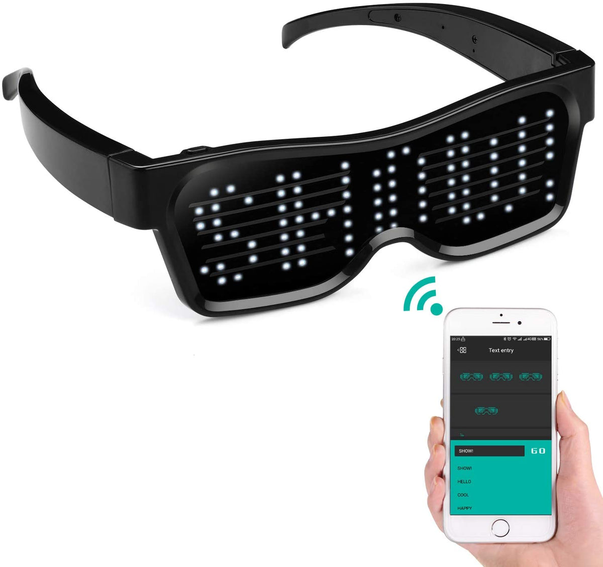 Mr.Bogie LED Text Glasses App - controlled Bluetooth - InstaWOW Shop