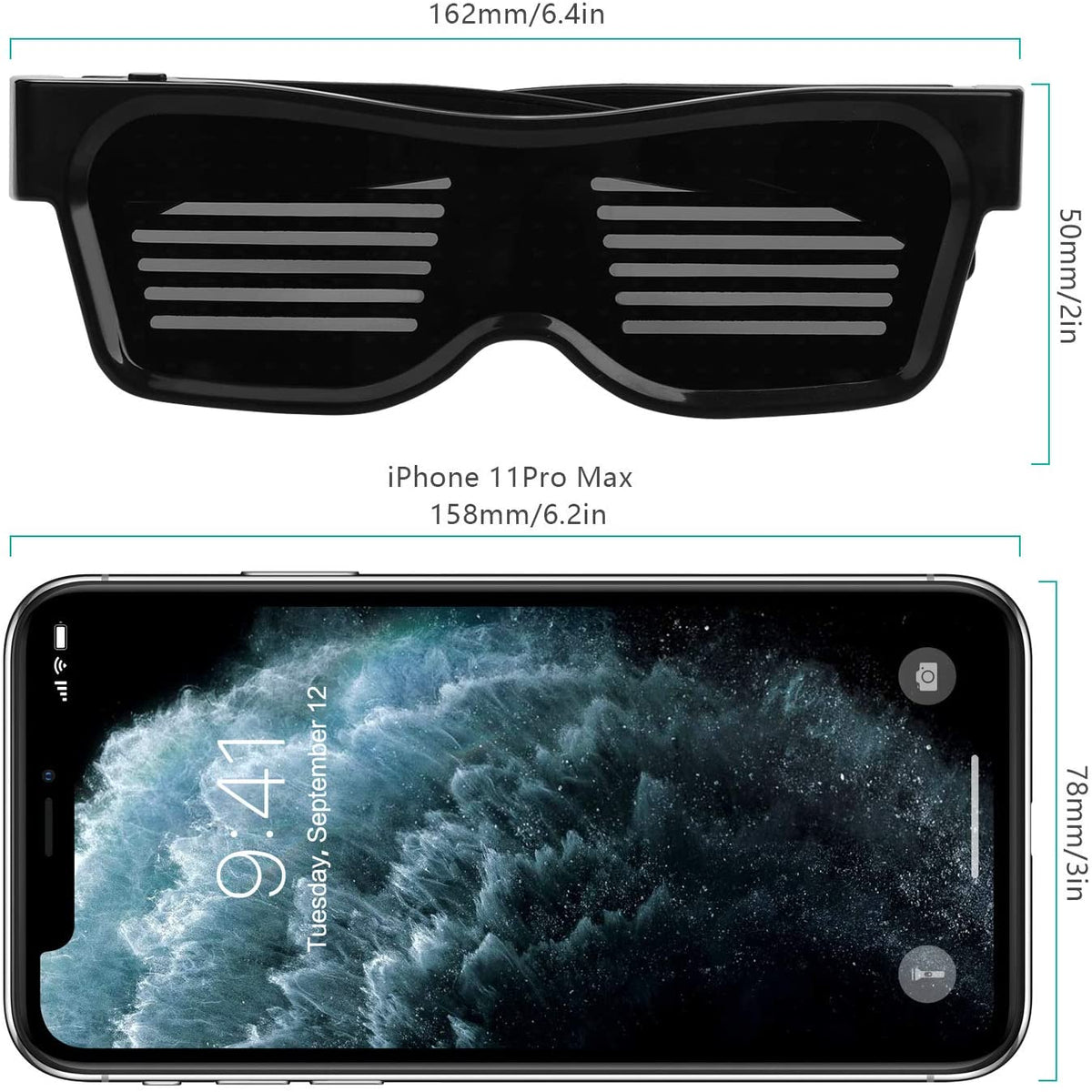 Mr.Bogie LED Text Glasses App - controlled Bluetooth - InstaWOW Shop
