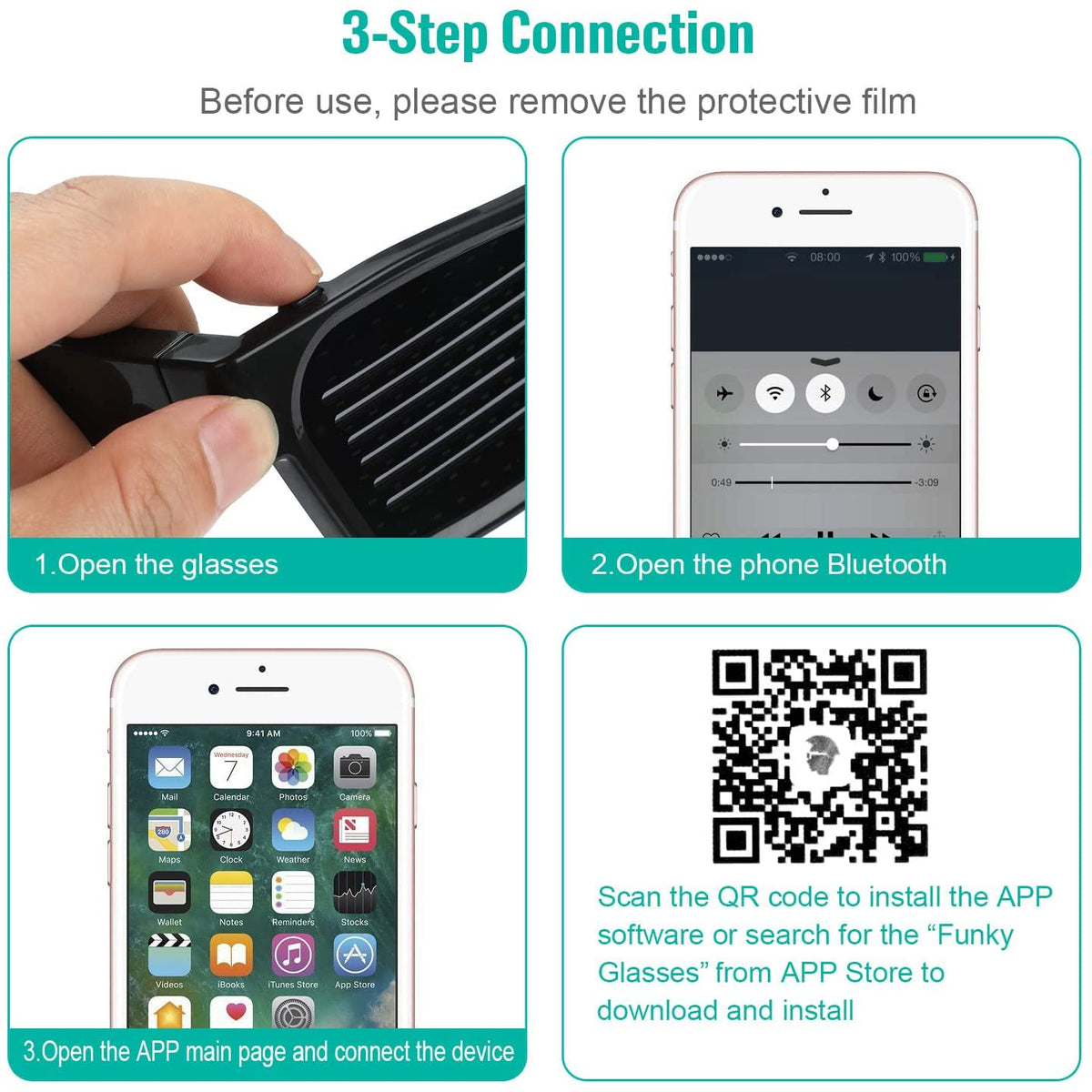 Mr.Bogie LED Text Glasses App - controlled Bluetooth - InstaWOW Shop